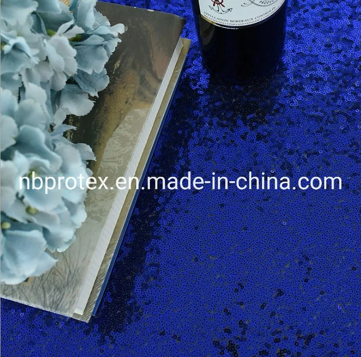 Hot Sale Cheap Table Clothes with Polyester Sequin Embroidery for Hotel Wedding Banquet