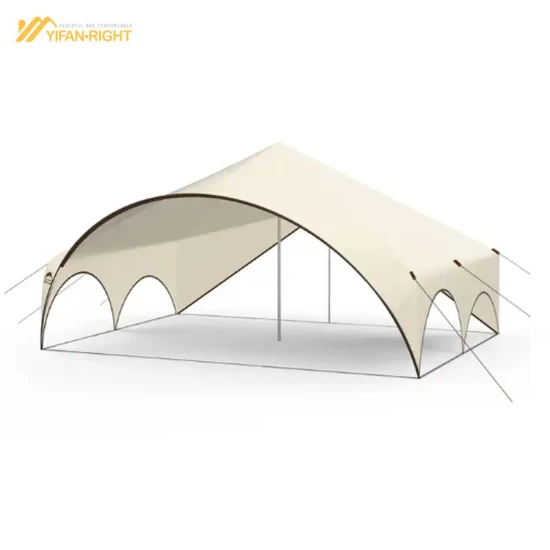 Tenda da campeggio in tessuto impermeabile di ultimo design con riparo solare interno per 6 persone